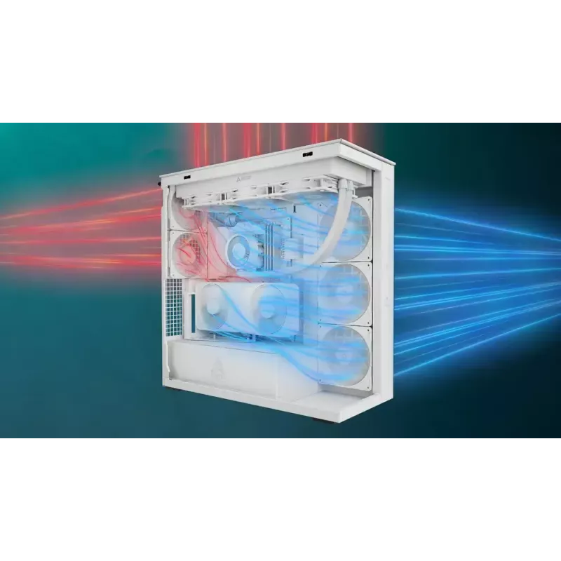 ARCTIC Xtender VG (biela) Premium E-ATX PC skriňa s vertikálnou montážou GPU