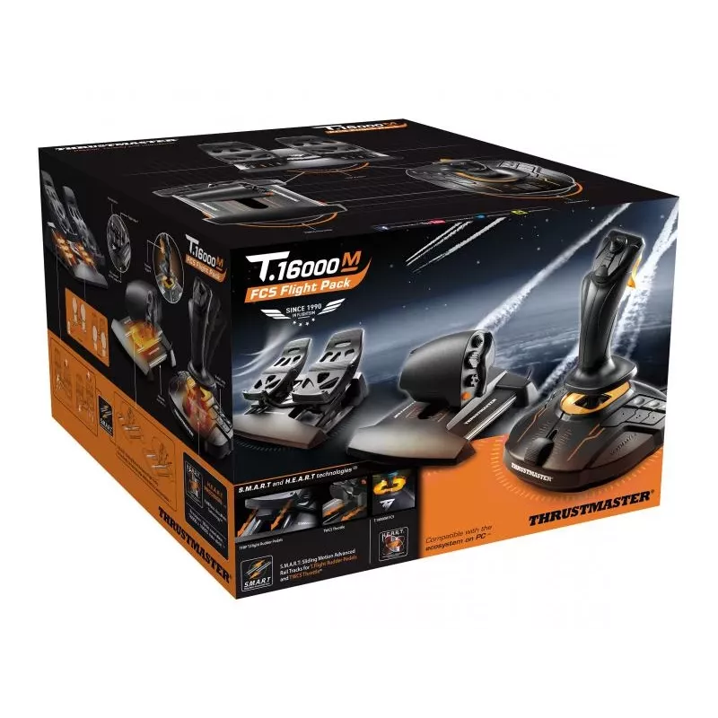 Thrustmaster T-16000M FCS Flight Pack čierny USB joystick analógový / digitálny MAC, PC