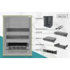 DIGITUS 10in sieťový balík vrátane 9U skrine čierna police PDU 8-portový switch CAT6 patch panel