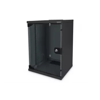 DIGITUS 10in sieťový balík vrátane 9U skrine čierna police PDU 8-portový switch CAT6 patch panel