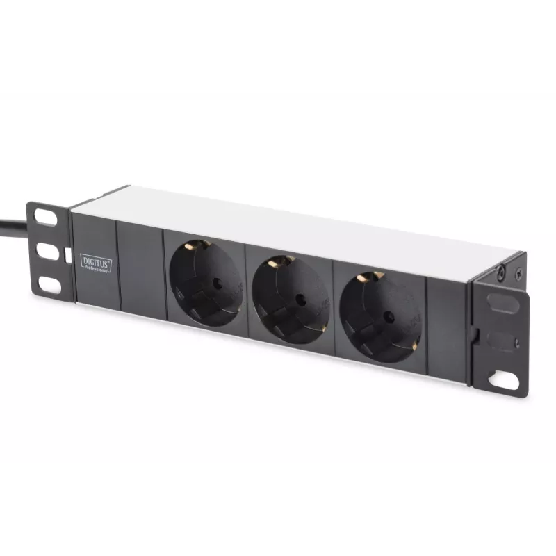 DIGITUS 10in sieťový balík vrátane 9U skrine čierna police PDU 8-portový switch CAT6 patch panel