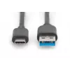 DIGITUS USB Type-C pripojovací kábel, Type C na A M/M, 1m SuperSpeed čierna