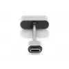 DIGITUS USB Type-C rozbočovací kábel, typ C – 3,5 mm + typ C M/F/F, 20 cm čierny