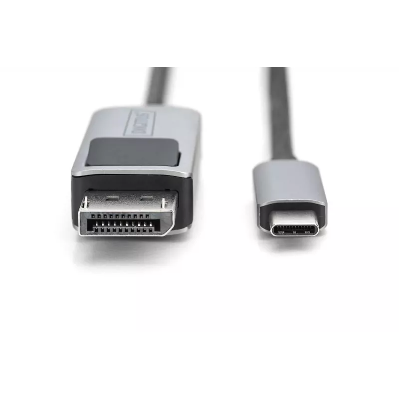DIGITUS USB Type C to DP adaptér kábel 8Ka30Hz. HBR3 hliníkové puzdro čierna 1m