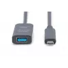DIGITUS aktívny USB-C predlžovací kábel – 10G USB 3.2 Gen2 USB-C – USB-A (M/F) – 5 m