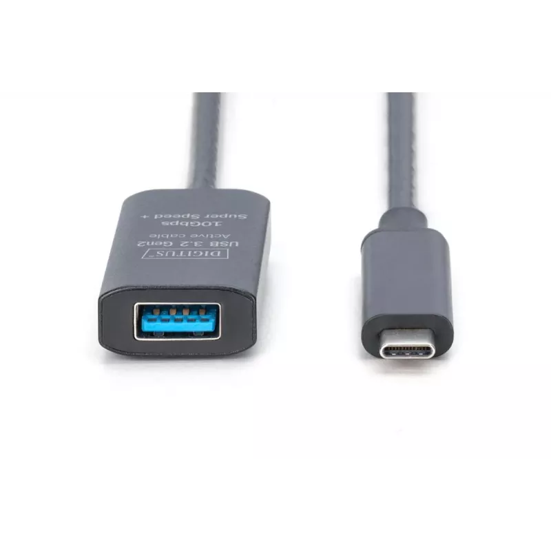 DIGITUS aktívny USB-C predlžovací kábel – 10G USB 3.2 Gen2 USB-C – USB-A (M/F) – 5 m