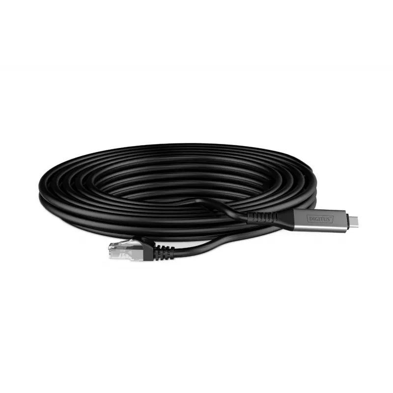 DIGITUS USB-C 3.2 Gen1 - RJ45 Ethernet kábel - CAT6a S/FTP čierna - 3 m