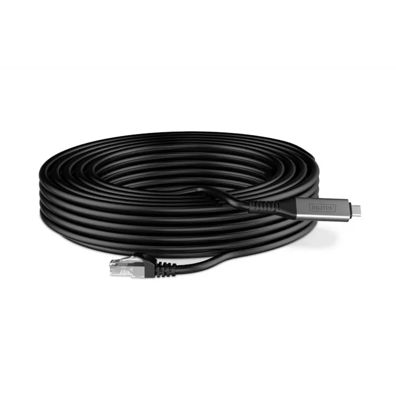DIGITUS USB-C 3.2 Gen1 - RJ45 Ethernet kábel - CAT6a S/FTP čierna - 15 m