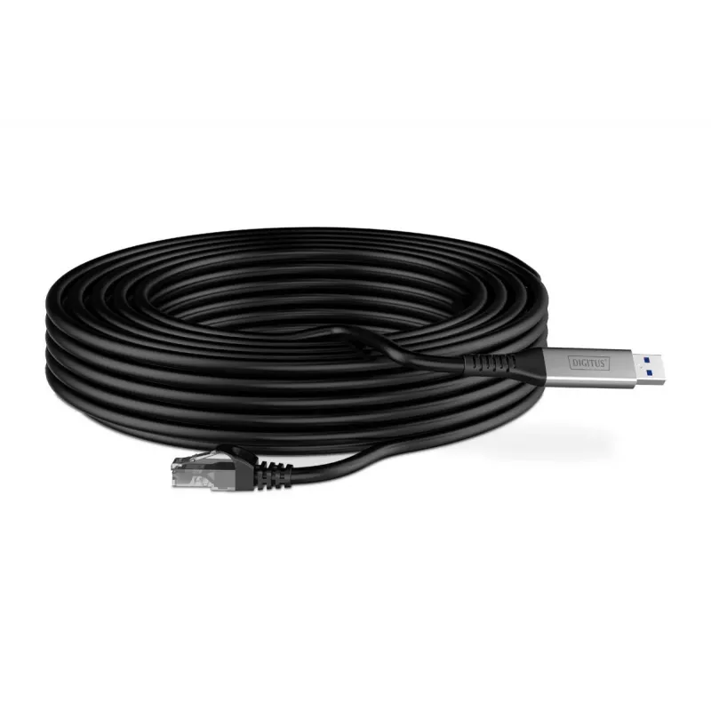 DIGITUS USB 3.2 Gen1 - RJ45 Ethernet kábel - CAT6a S/FTP čierna - 15 m