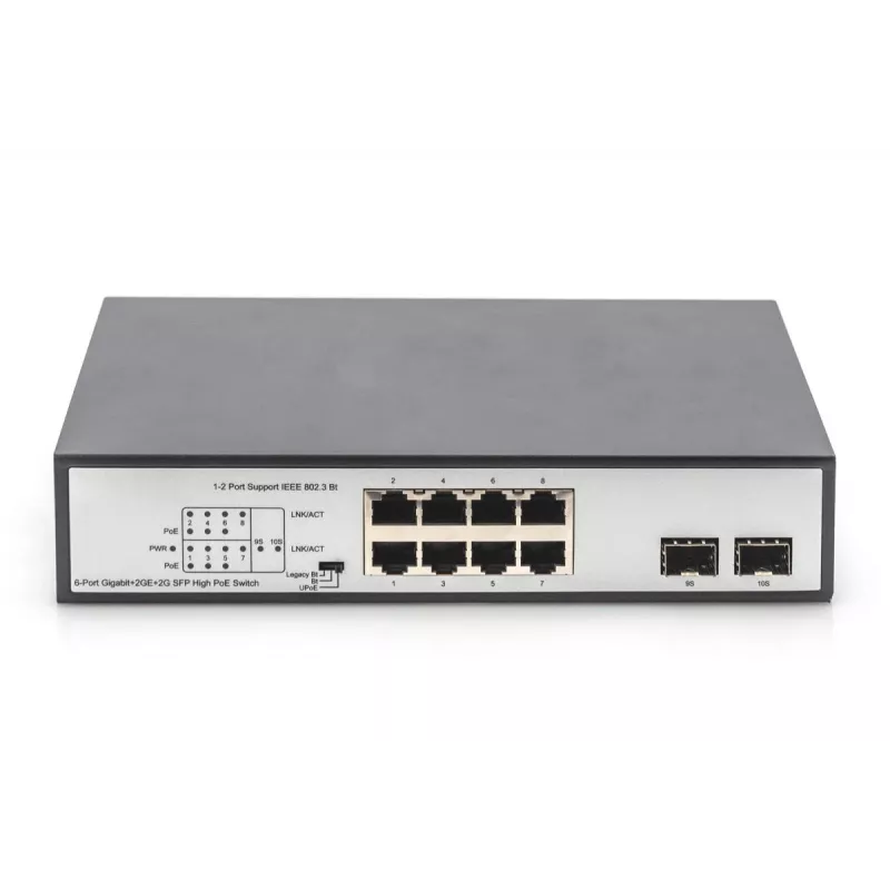 Nespravovaný switch Digitus DN-95140 8-portový Gigabit PoE