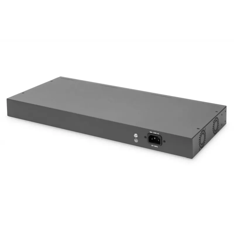 DIGITUS Fast Ethernet PoE switch 16-portový PoE + 2 Combo. 250 W PoE rozpočet