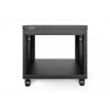 DIGITUS 8U AVS rack 420x507x460mm závitové otvory kolieska čierna