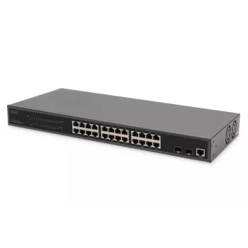 DIGITUS Gigabit Ethernet switch s PoE injektorom 24 portov L2 Managed 2 SFP uplink