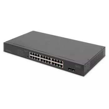 DIGITUS Nespravovaný PoE switch - 24-portový Gigabit + 2-portový Gigabit SFP