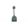 DIGITUS USB Type-C adaptérový kábel, OTG, Type-C - A samec/samica, 15 cm Super Speed čierny