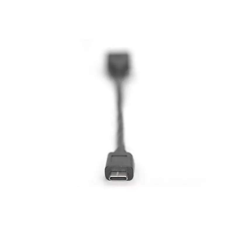 DIGITUS USB Type-C adaptérový kábel, OTG, Type-C - A samec/samica, 15 cm Super Speed čierny