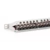 DIGITUS patch panel CAT6A EA tienený, 24-portový RJ45 ochrana proti prachu, 8P8C, 0,5U, sivá RAL 7035