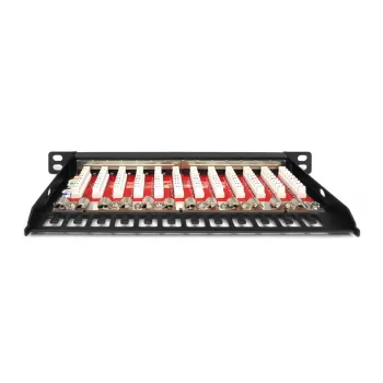 DIGITUS CAT6A patch panel, tienený, 12-portový, 1/2U, 10