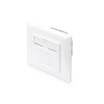 DIGITUS CAT6A Class EA sieťová zásuvka, tienená 1x RJ45, LSA, čisto biela, do omietky, 8 smerov