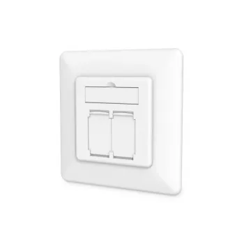 DIGITUS CAT6A Class EA sieťová zásuvka, tienená 2x RJ45, LSA, čisto biela, do omietky, 8 smerov