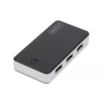 DIGITUS USB hub 4-portový USB 3.0 externý čierny klavírový lak