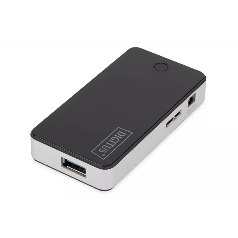 DIGITUS USB hub 4-portový USB 3.0 externý čierny klavírový lak