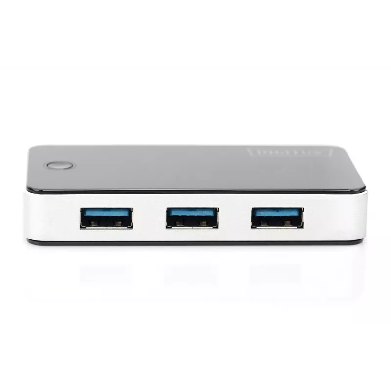 DIGITUS USB hub 4-portový USB 3.0 externý čierny klavírový lak