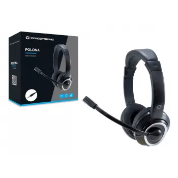Conceptronic POLONA02B Slúchadlá/headset Káblové Čelenka Herné Čierne