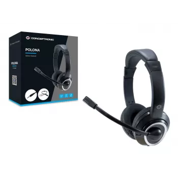 Conceptronic POLONA02BA Slúchadlá/headset Káblové Čelenka Herné Čierne