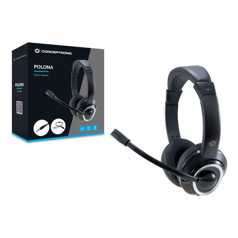 Conceptronic POLONA02BA Slúchadlá/headset Káblové Čelenka Herné Čierne