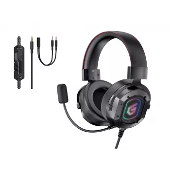 Conceptronic ATHAN stereo zvukový herný headset, Káblový, 20 - 20000 Hz, Herný, 477 g, Headset, Čierny