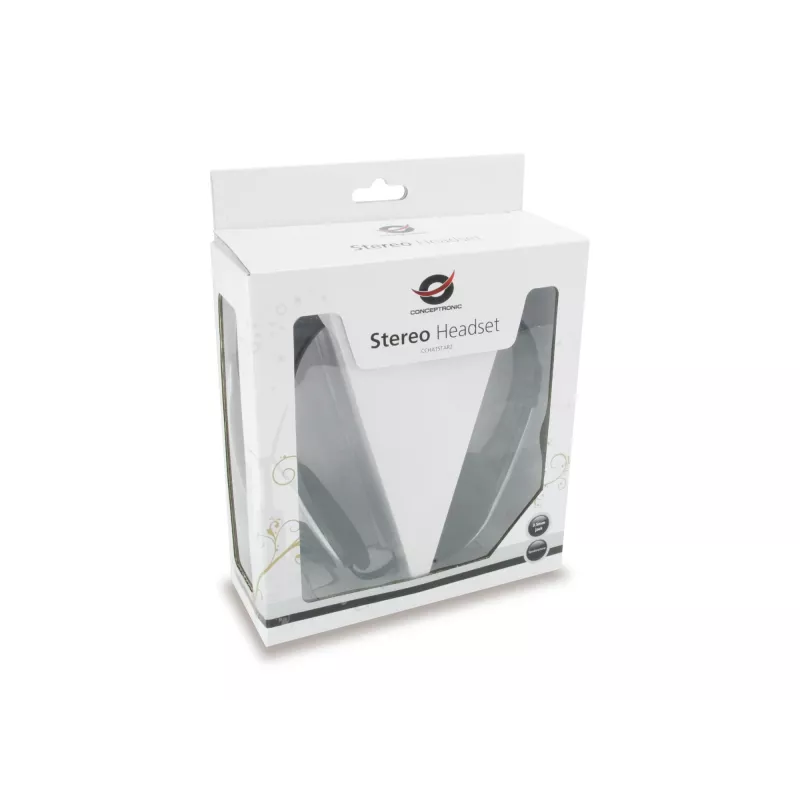 Conceptronic Allround stereo headset, káblový, 20 - 22000 Hz, kancelária/call centrum, 111 g, headset, čierna, strieborná