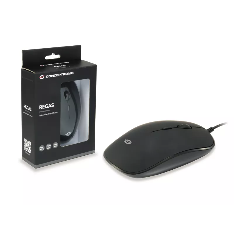 Conceptronic REGAS01B myš kancelárska obojručná USB Type-A optická 1200 DPI