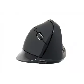 Conceptronic LORCAN ERGO 6-tlačidlové ergonomické Bluetooth myš, pre pravákov, vertikálny dizajn, optická, Bluetooth, 1600 DPI, čierna