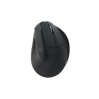 Conceptronic LORCAN ERGO 6-tlačidlové ergonomické Bluetooth myš, pre pravákov, vertikálny dizajn, optická, Bluetooth, 1600 DPI, čierna