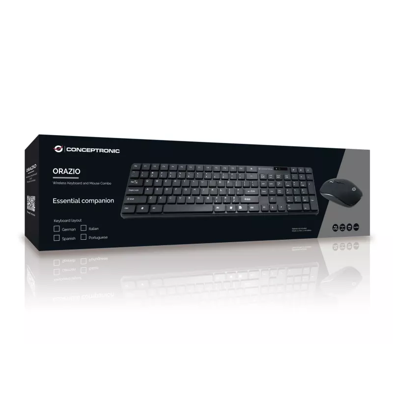 Conceptronic ORAZIO01DE klávesnica myš súčasťou domov RF Wireless QWERTZ nemecká čierna