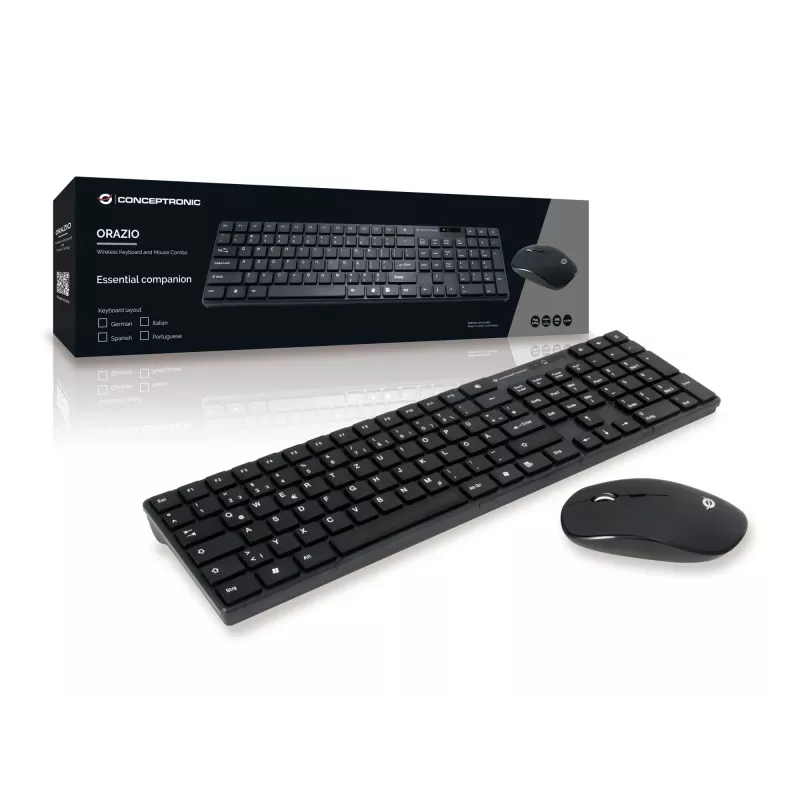 Conceptronic ORAZIO01DE klávesnica myš súčasťou domov RF Wireless QWERTZ nemecká čierna