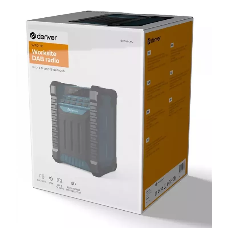 DENVER ELECTRONICS Wrd-60 staveniskové DAB+ rádio s Bluetooth a funkciou pracovného svetla