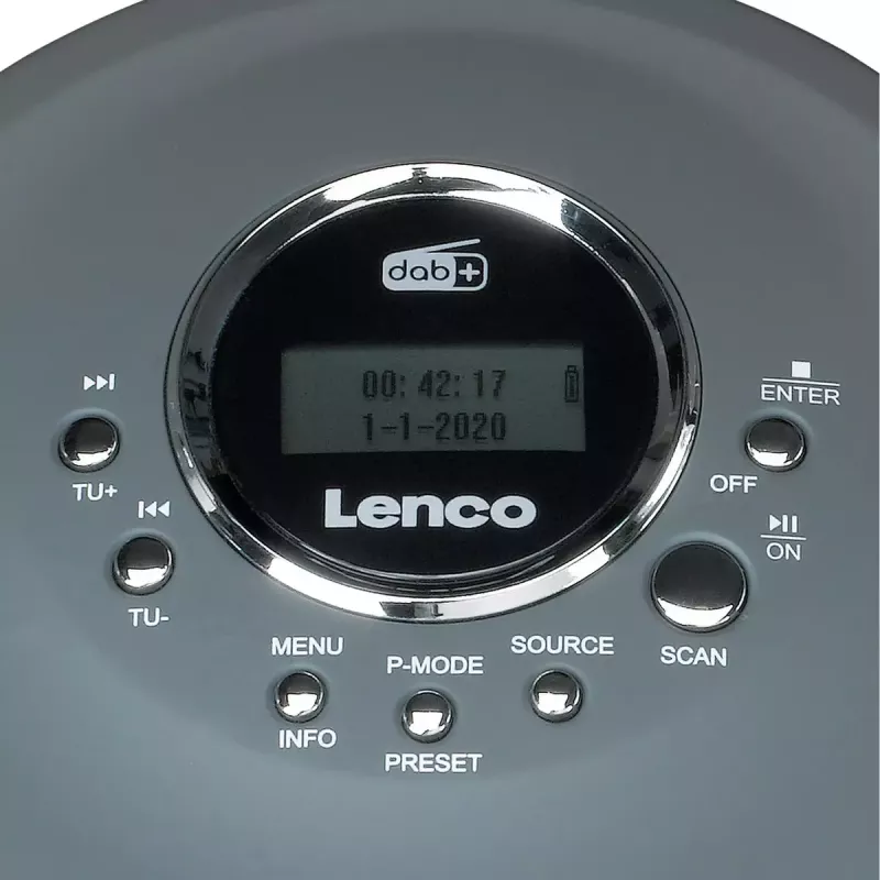 Osobný CD prehrávač Lenco CD-400GY antracitová podpora MP3 odolný proti nárazom 40s