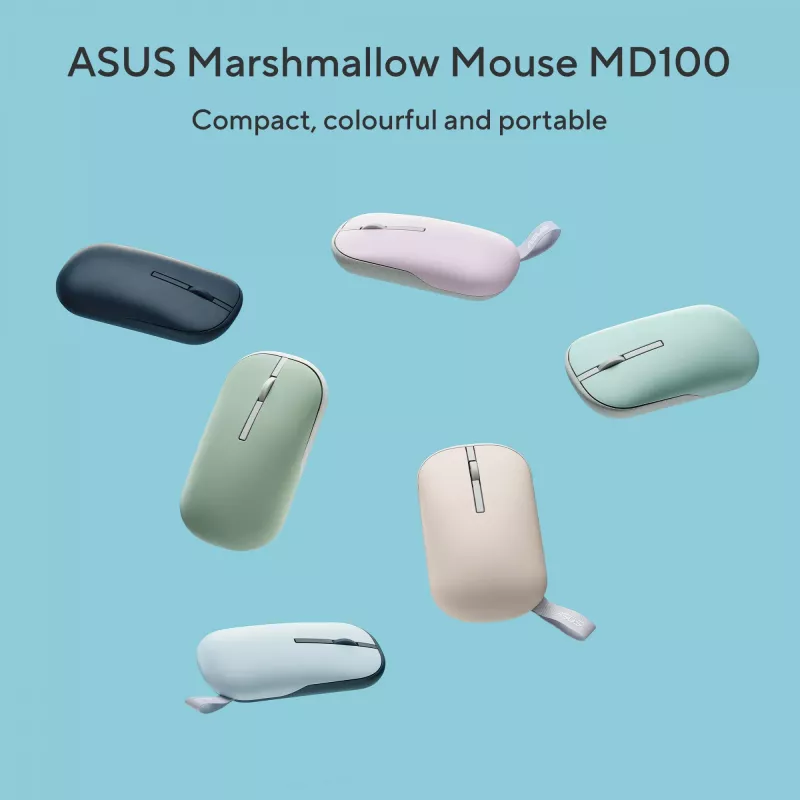ASUS Marshmallow MD100 myš Office obojručná RF Wireless + Bluetooth optická 1600 DPI