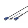 DIGITUS KVM káblová sada, VGA, PS/2 myš, PS/2 klávesnica, USB HD DB15/M, 2xMiniDIN6/M, USB Type-A/M – HD DB15/M čierna, 1,8 m