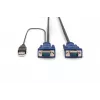 DIGITUS KVM káblová sada, VGA, PS/2 myš, PS/2 klávesnica, USB HD DB15/M, 2xMiniDIN6/M, USB Type-A/M – HD DB15/M čierna, 1,8 m