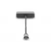 DIGITUS USB-C - mini DP + VGA adaptér, 20 cm 4K/30Hz, strieborná, hliníkové puzdro