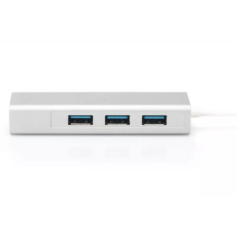 DIGITUS 3 port USB 3.0 Type-C hub s Gigabit Ethernet 3x USB A/F,1xUSB C/M,1x RJ45 LAN
