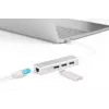 DIGITUS 3 port USB 3.0 Type-C hub s Gigabit Ethernet 3x USB A/F,1xUSB C/M,1x RJ45 LAN