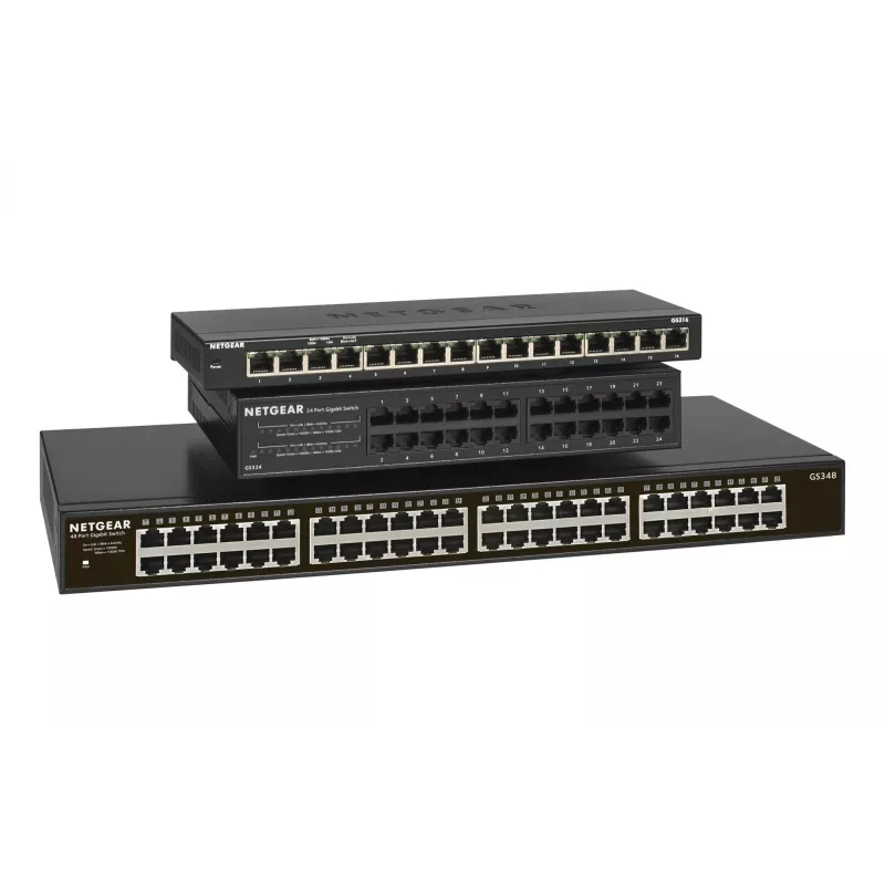NETGEAR GS348 unmanaged Gigabit Ethernet (10/100/1000) 1U čierna