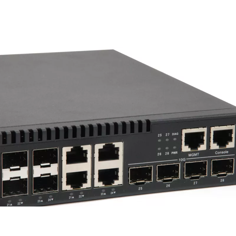 LevelOne KILBY 28-portový L3 Lite Managed Gigabit Fiber Switch, 4 x 10GbE SFP+, 4 x Gigabit SFP/RJ45 Combo