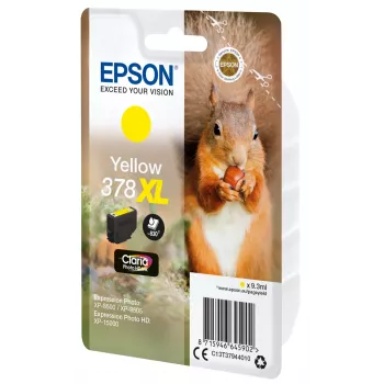 Epson Squirrel samostatné balenie žltá 378XL Claria Photo HD atrament, vysoký (XL) výťažok, žltá, pigmentový atrament, 9,3 ml, 1 ks, 830 strán