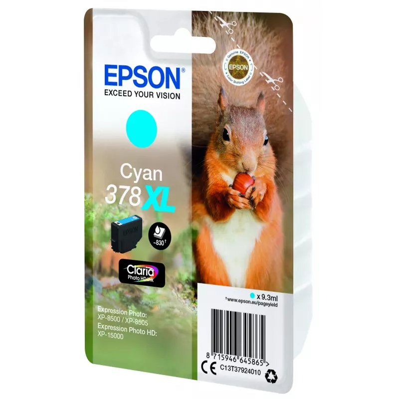Epson Squirrel samostatné balenie azúrová 378XL Claria Photo HD atrament