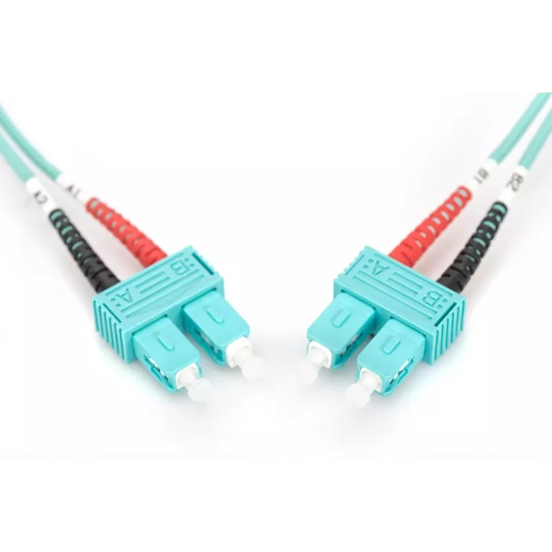 DIGITUS optický patch kábel, SC na SC multimódový 50/125 µ, duplex dĺžka 1 m trieda OM3